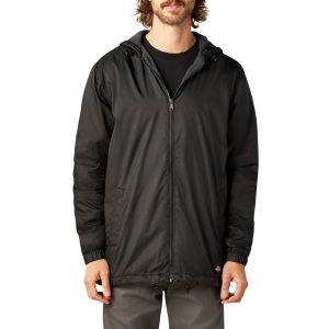 Fleece Lined Nylon Hooded Jacket