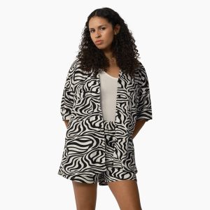 Women's Zebra Print Work Shirt