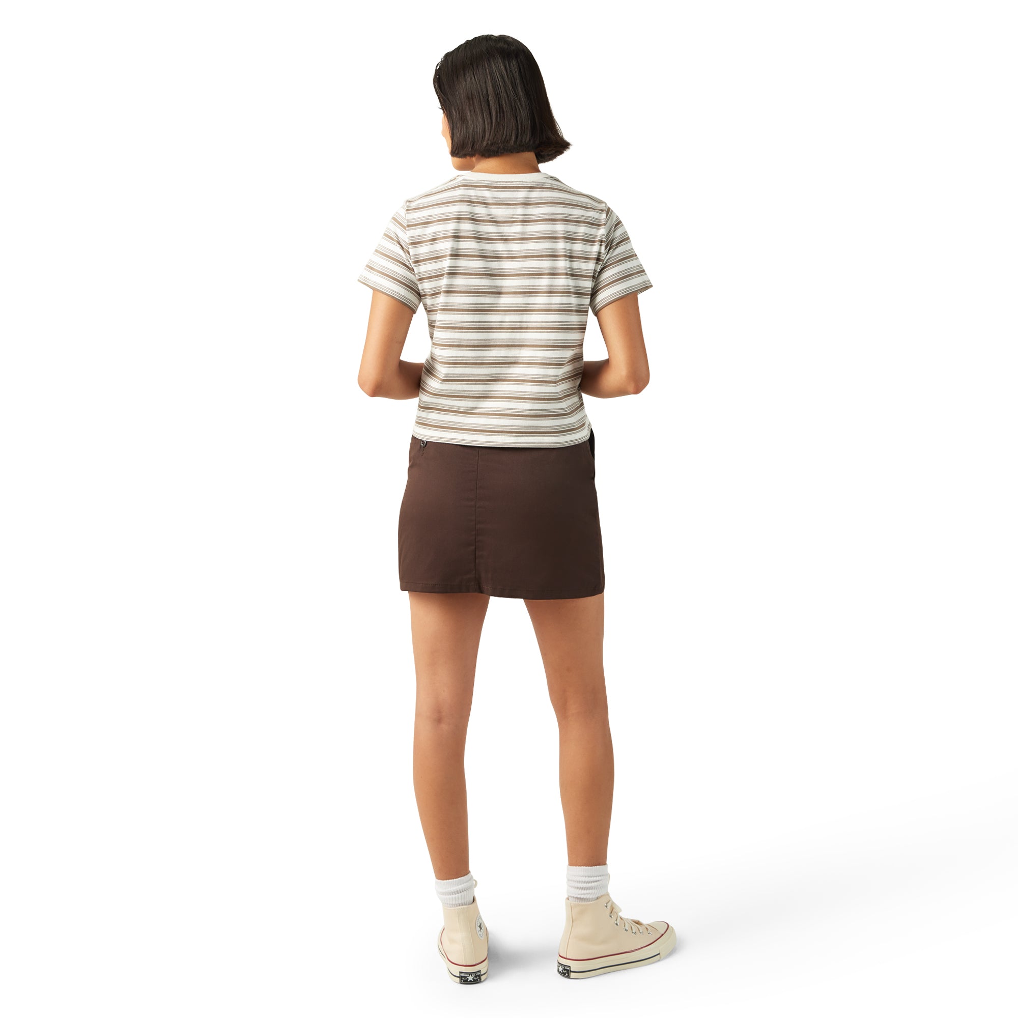 Women's Large Striped Cropped Pocket T-Shirt - Image 5