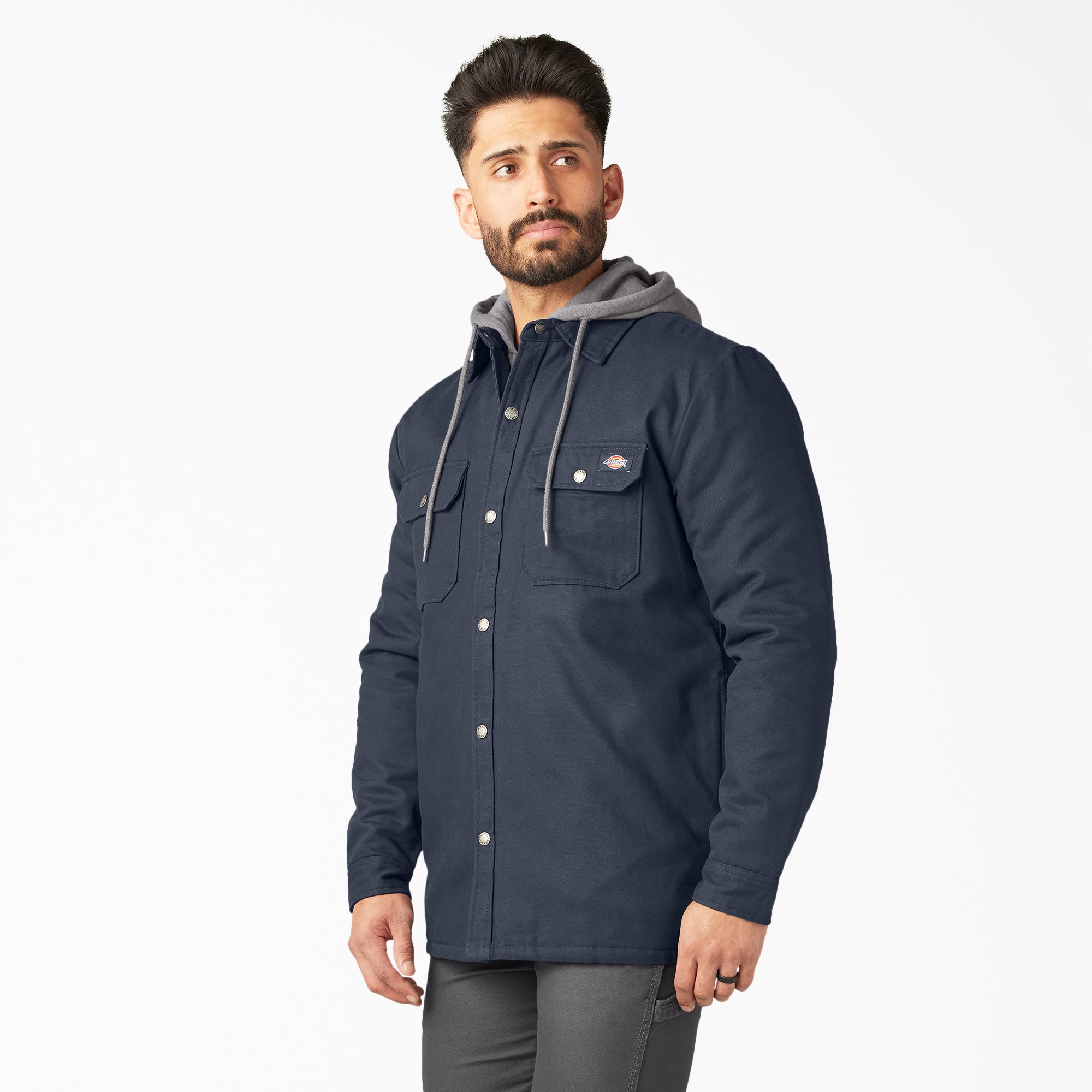 Water Repellent Duck Hooded Shirt Jacket - Image 3